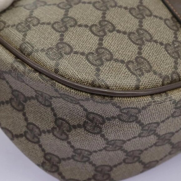 GUCCI Micro GG Supreme Web Sherry Line Shoulder Bag PVC Beige gold Auth 110383 - Picture 4 of 16